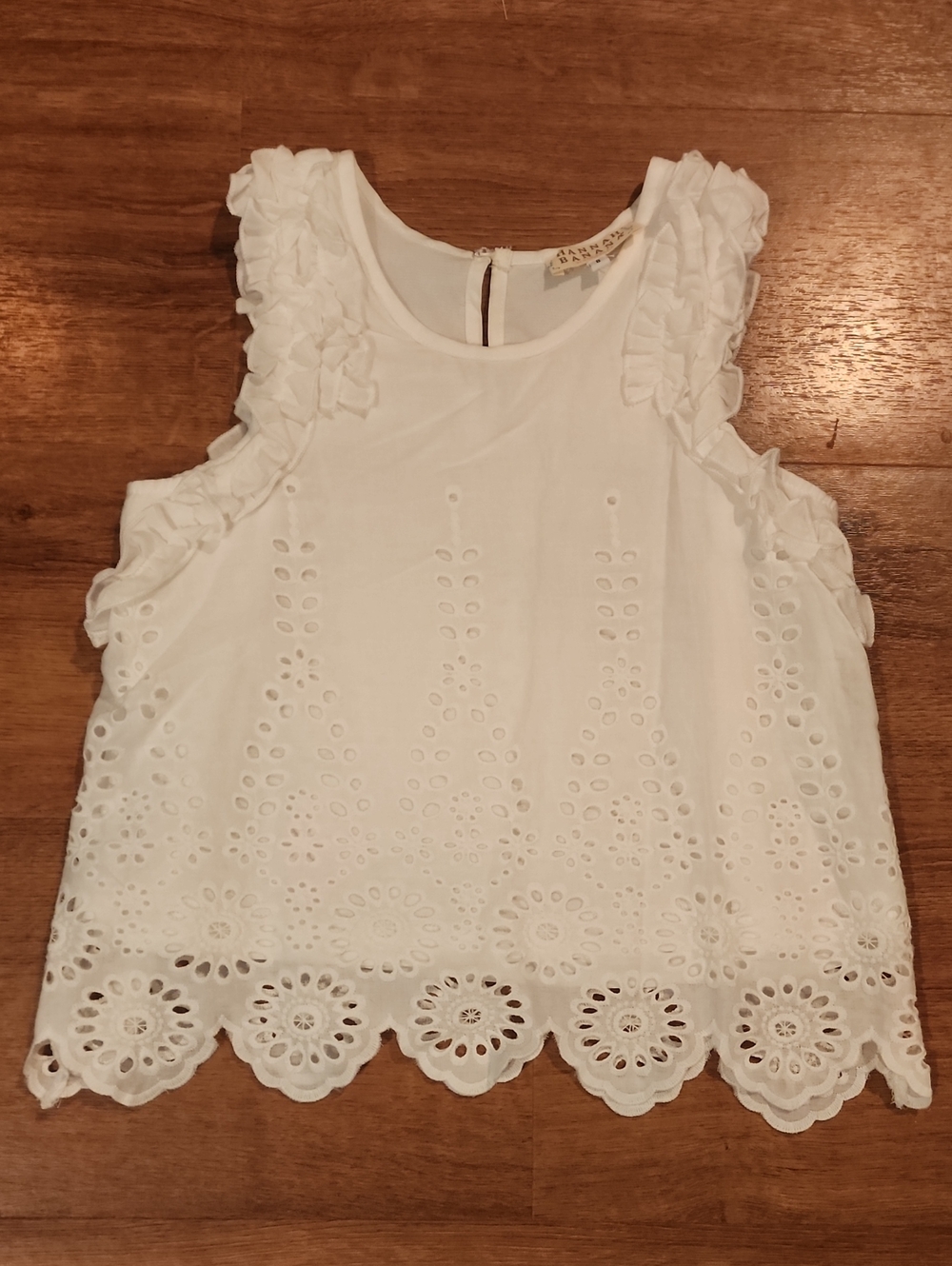 Hannah Banana Eyelet Ruffle Sleeveless Top, Girls 8